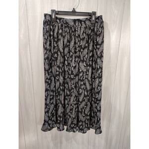Women's Talbots Petite 6P Paisley Fit And Flare Elastic Waist Skirt Festival